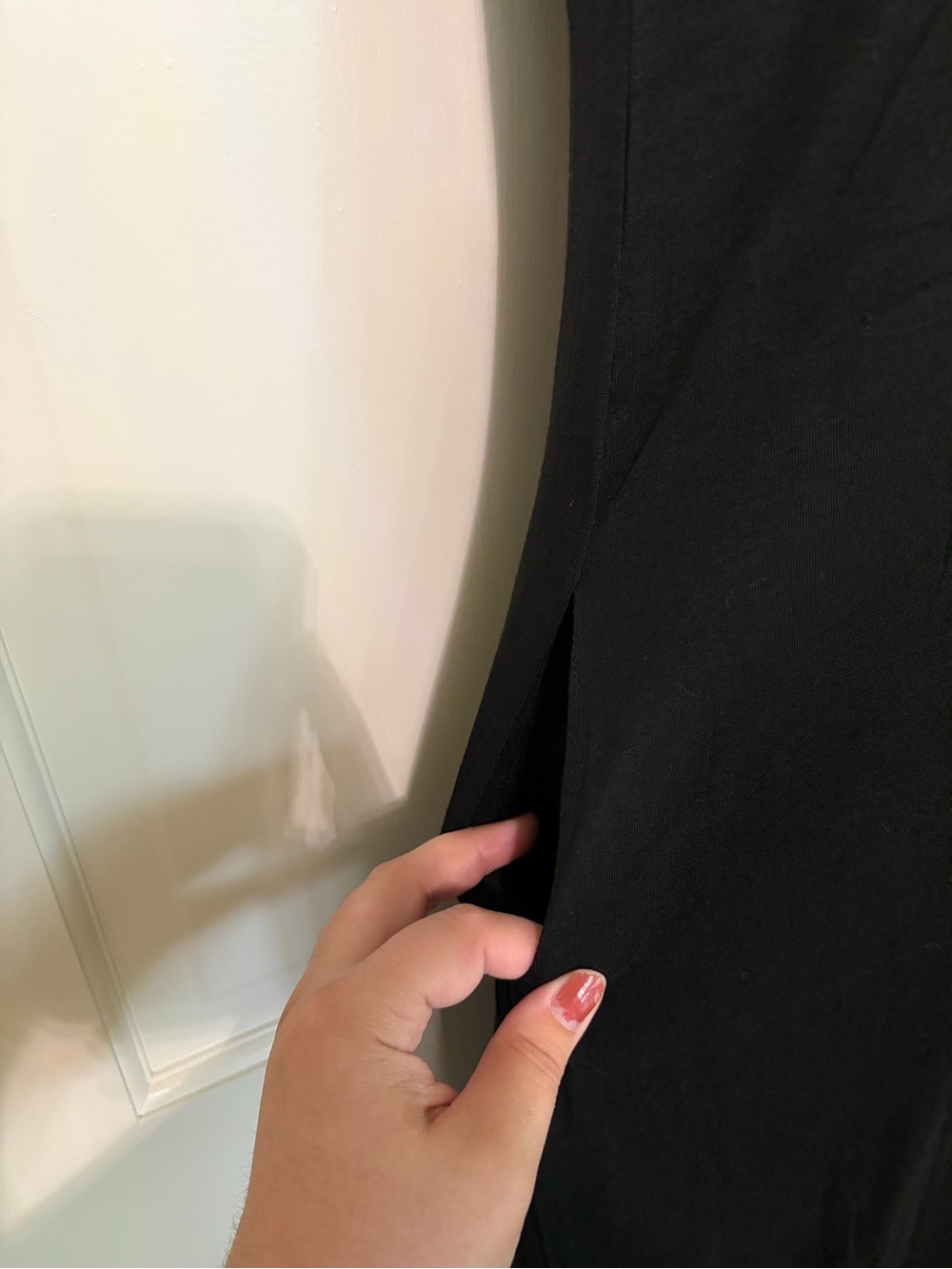 Classic Black V-Neck Short Sleeve Maxi Dress - Picture 2 of 4